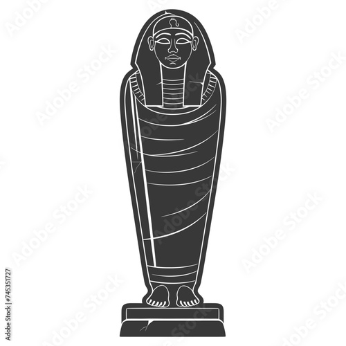 Silhouette ancient egypt sarcophagus black color only