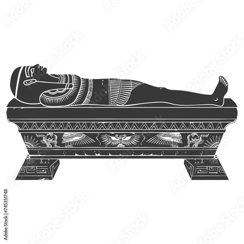 Silhouette ancient egypt sarcophagus black color only