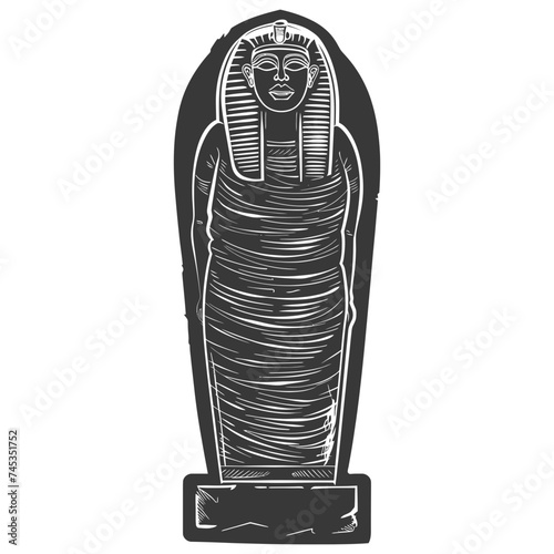 Silhouette ancient egypt sarcophagus black color only