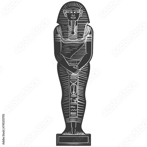 Silhouette ancient egypt sarcophagus black color only