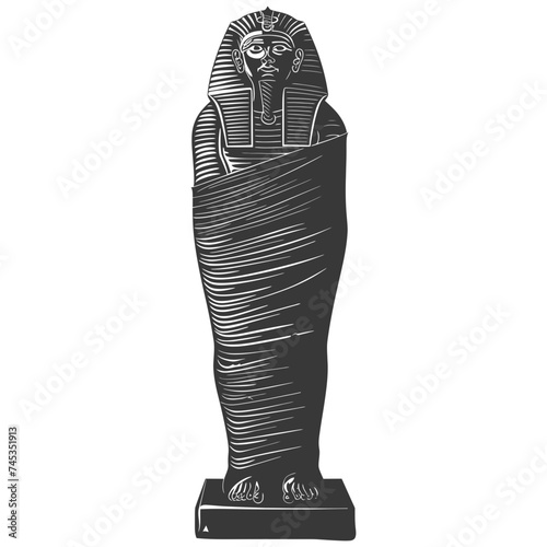 Silhouette ancient egypt sarcophagus black color only