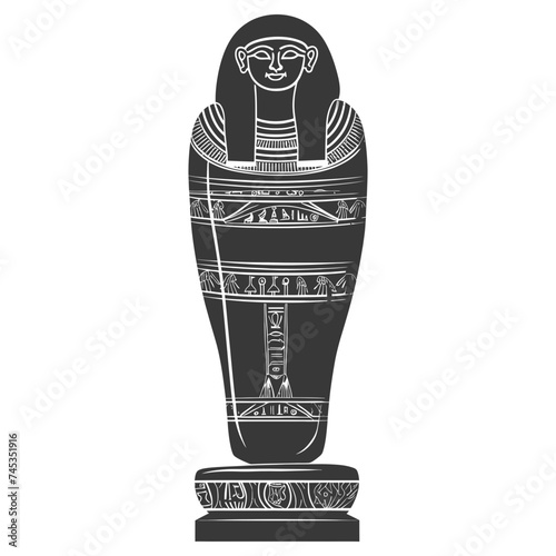 Silhouette ancient egypt sarcophagus black color only