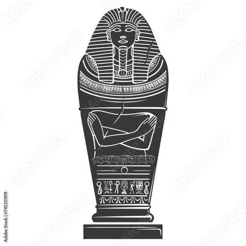 Silhouette ancient egypt sarcophagus black color only