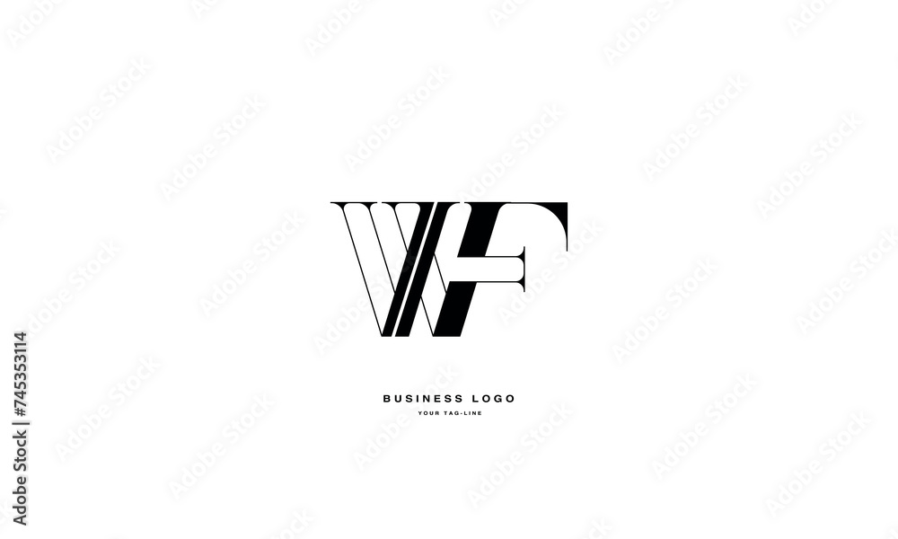 Fototapeta premium WF, FW, W, F, Abstract Letters Logo monogram