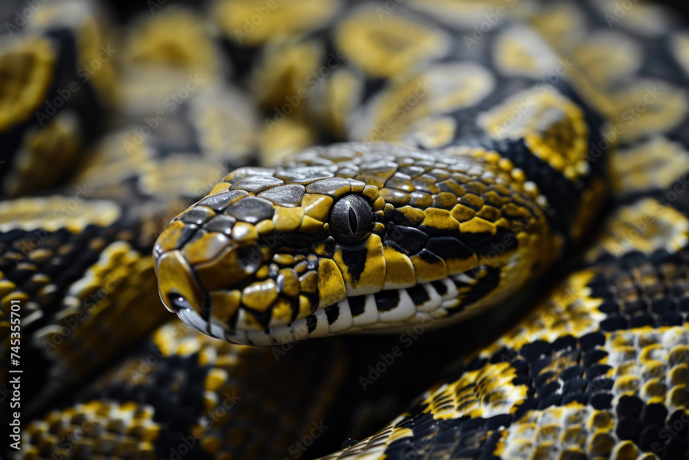Close up of a snake in a nature Close up of a snake in a nature