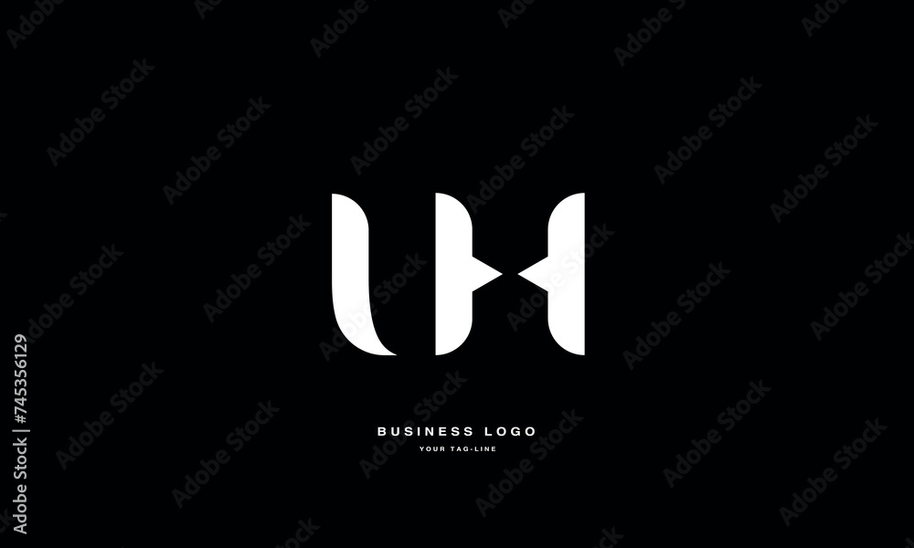 UH, HU, U, H, Abstract Letters Logo Monogram UH, HU, U, H, Abstract Letters Logo Monogram