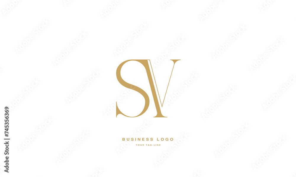 Fototapeta premium SV, VS, S, V, Abstract Letters Logo monogram