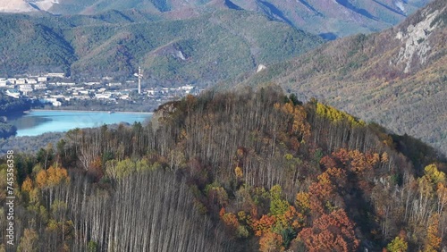 Majestic Mountain Range Overlooking City Dalnegorsk photo