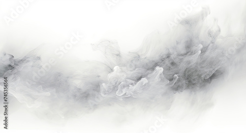 White and Black Smoke Texture on White Background