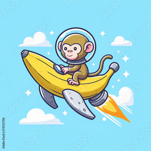 Monkey on a banana spaceship