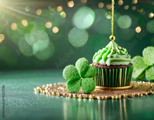 St. Patrick's Day Kuchen. St. Patrick's Day Torte. St. Patrick's Day Cupcakes. Glückskuchen, Kleeblatt. Kleeblätter. Feiertag, Irischer Kuchen, Irland Torte.