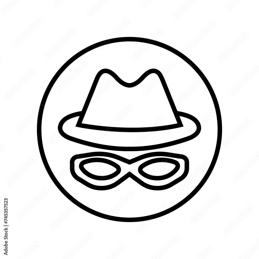 Incognito icon vector. Unknown illustration sign. Nameless symbol or logo. Incognito icon vector. Unknown illustration sign. Nameless symbol or logo.