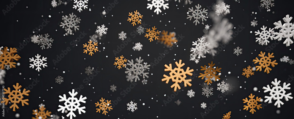 Numerous Snow Flakes Flying Through the Air Numerous Snow Flakes Flying Through the Air