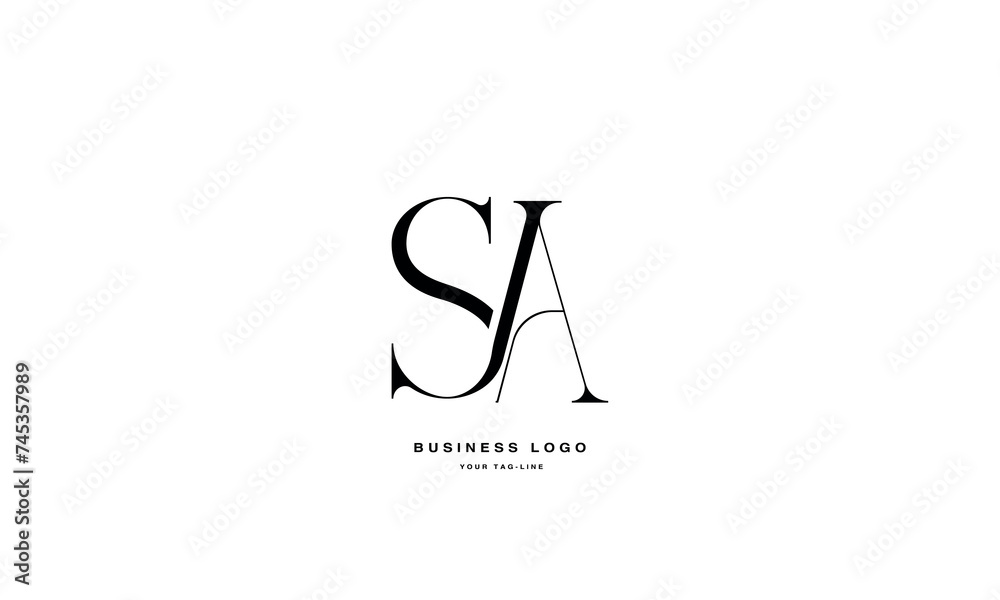 Obraz premium SA, AS, S, A, Abstract Letters Logo monogram