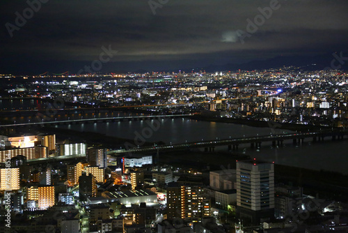 osaka skyline night views from umeda building