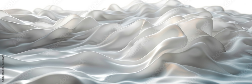Fototapeta premium Smooth and shiny silk fabric with an elegant wave pattern, creating a luxurious and romantic backdrop.