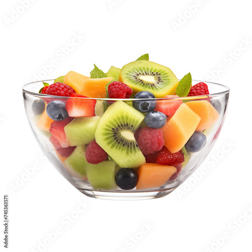 Fruit salad isolated on transparent or white background, png