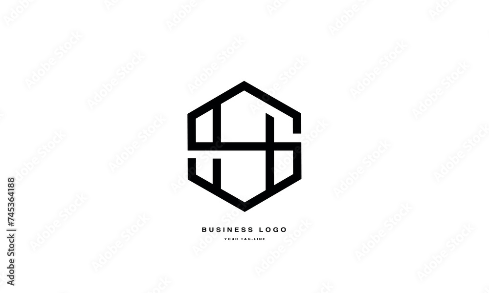 SH, HS, S, H, Abstract Letters Logo Monogram SH, HS, S, H, Abstract Letters Logo Monogram