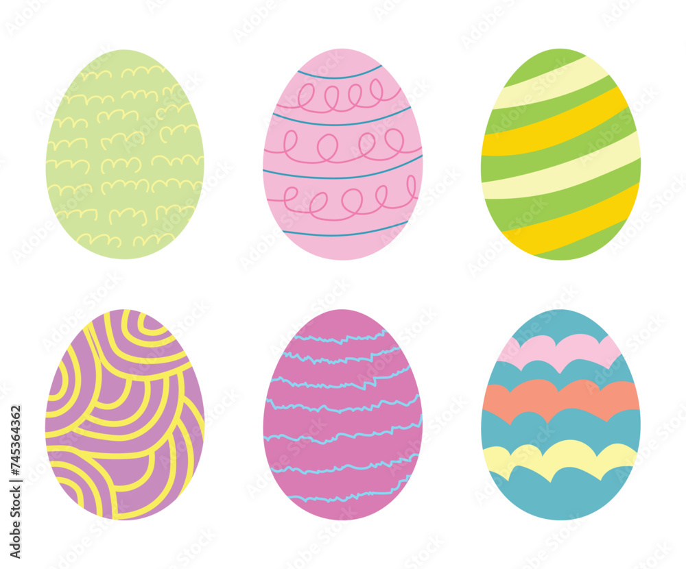 hand draw colorful Easter egg collection