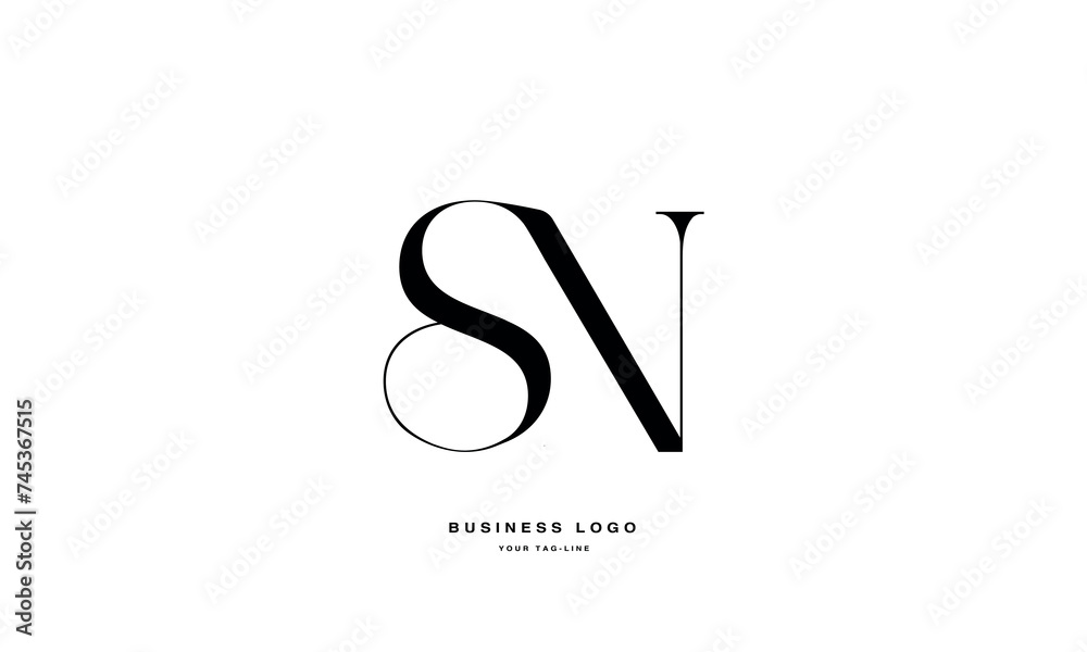 SN, NS, S, N, Abstract Letters Logo Monogram