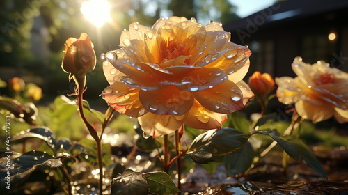 Dans un jardin secret, une fleur rare éclose, révélant un amour perdu depuis longtemps. photo