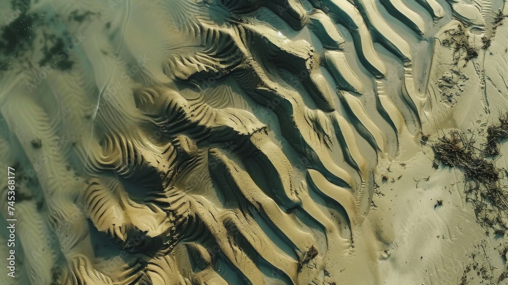 Top view of Desert Dunes Pattern - An aerial shot capturing the ...