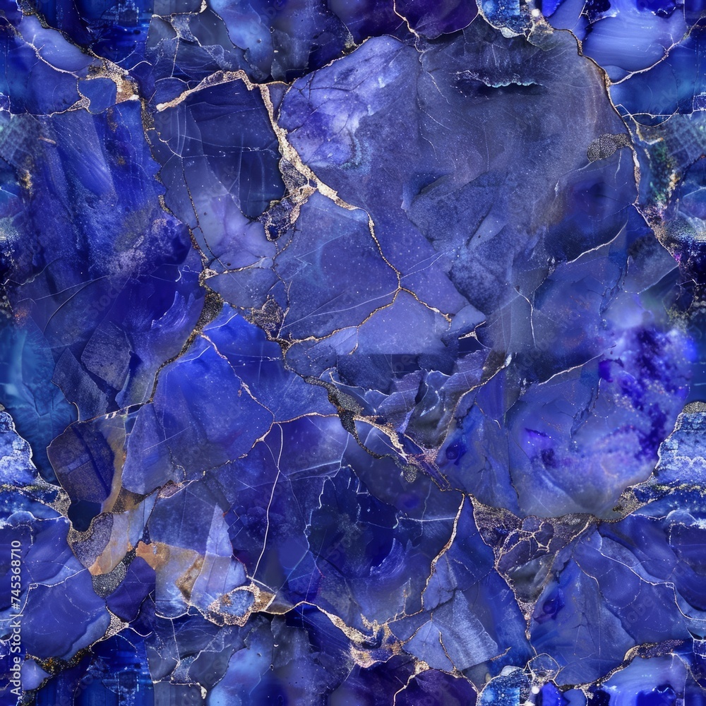 Seamless lapis lazuli rock texture pattern high resolution 4k, natural stone for design, architecture and 3d. HD realistic material rugged, surface tileable for creative work and design.