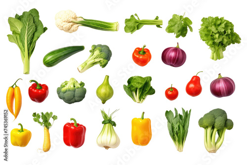 Vegetables Isolated on Transparent Background