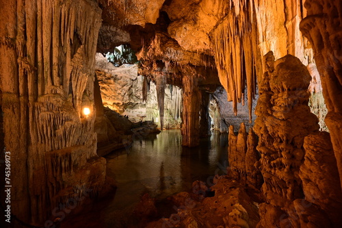 Neptune's Grotto, a stalactite cave near the town of Alghero on the island of Sardinia, Italy, also known as Grotta di Nettuno