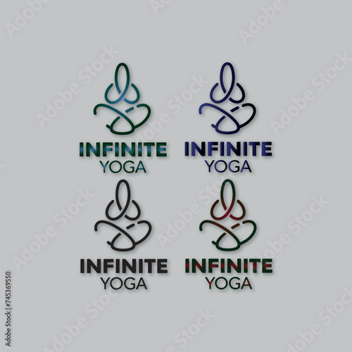 Infinite yoga logo design concept vector © MDJULHASH