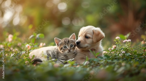 Puppy and Kitten: A Moment of Gentle Companionship