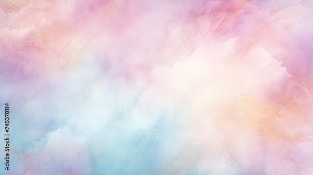 Serene Watercolor Dreamscape - A soothing abstract background with soft watercolor washes in pastel hues, ideal for creative design space or gentle mindfulness themes.