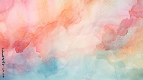Cotton Candy Cloudscape Art - Ethereal pink and blue watercolor textures merge to resemble dreamy skies, perfect for peaceful and imaginative visual narratives. © Tida