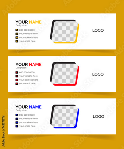 Modern creative email signature design or email footer template, Clean and simple email signature template or email footer and personal social media cover page design