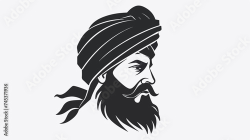 Beard and Turban Sikh Symbol Graphic Trendy Design I