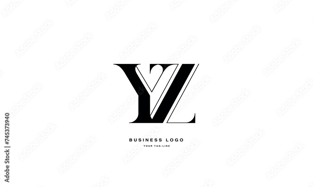 YZ, ZY, Abstract Letters Logo Monogram YZ, ZY, Abstract Letters Logo Monogram