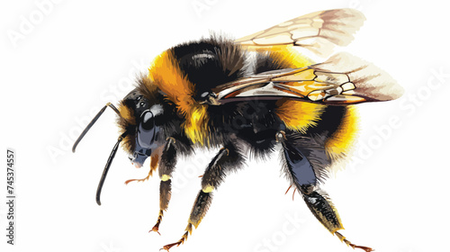Bee Insect Animal Isolated on White Background Vector
