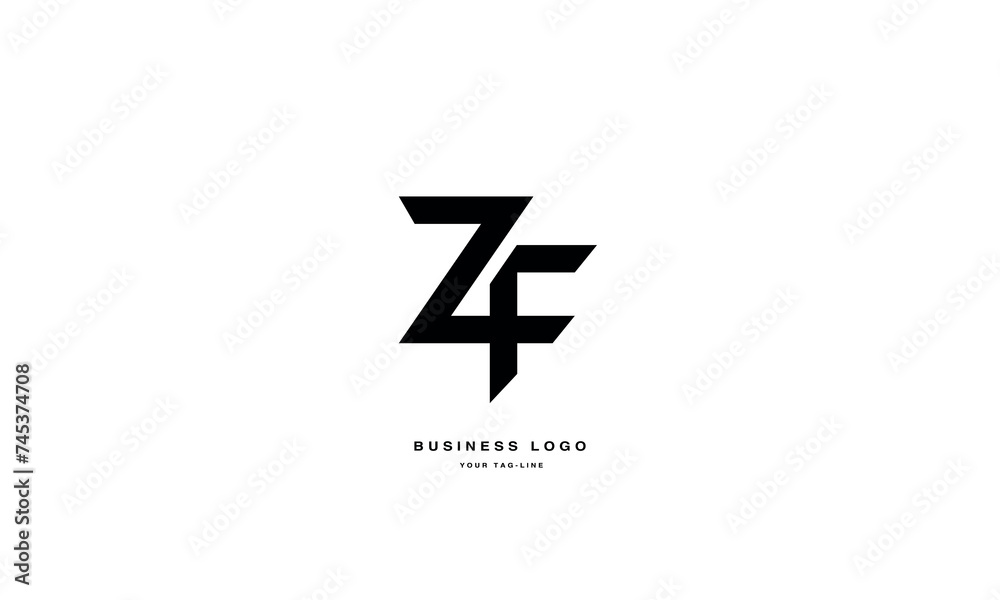ZF, FZ, Z, F, Abstract Letters Logo Monogram ZF, FZ, Z, F, Abstract Letters Logo Monogram
