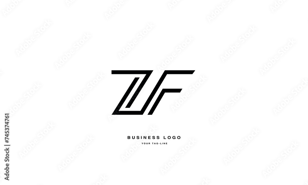 ZF, FZ, Z, F, Abstract Letters Logo Monogram