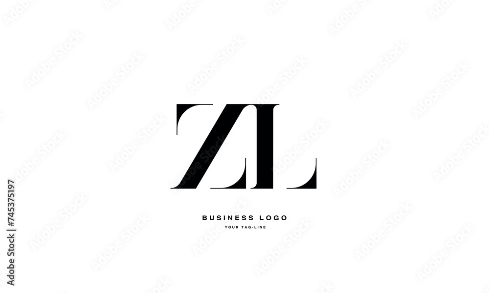 ZL, LZ, Z, L, Abstract Letters Logo monogram - obrazy, fototapety, plakaty 