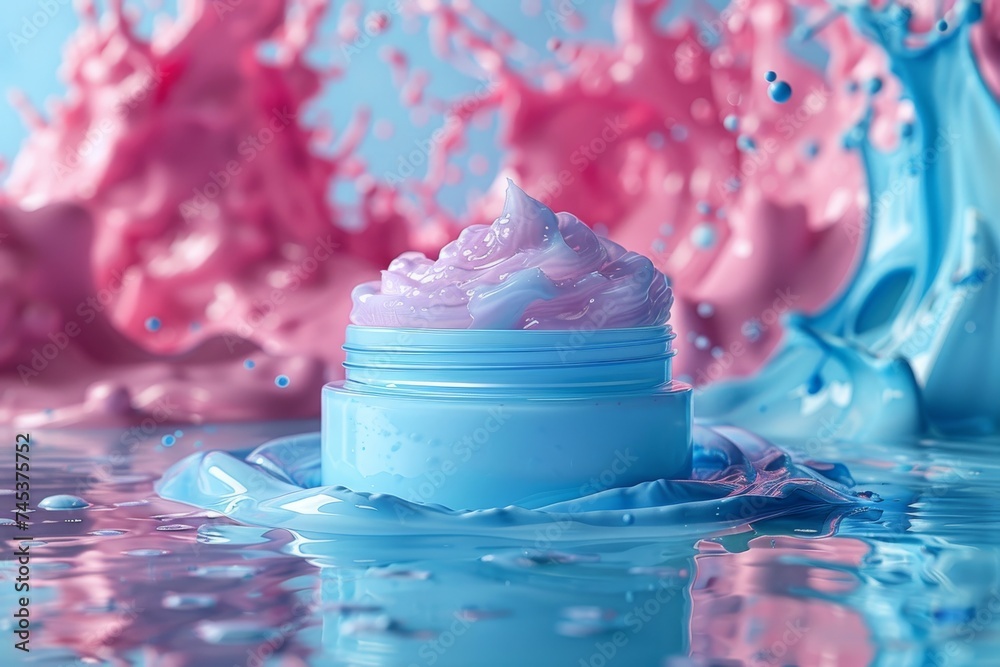 Facial touch skin care cream. Skincare treatment products: rose water lotion, skincare design gel, oil, pipette with shellac nails serum and natural jar pot Facial touch skin care cream. Skincare treatment products: rose water lotion, skincare design gel, oil, pipette with shellac nails serum and natural jar pot