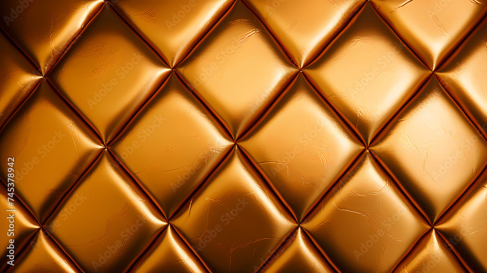Close-up texture of diamond-shaped stitched genuine leather Close-up texture of diamond-shaped stitched genuine leather