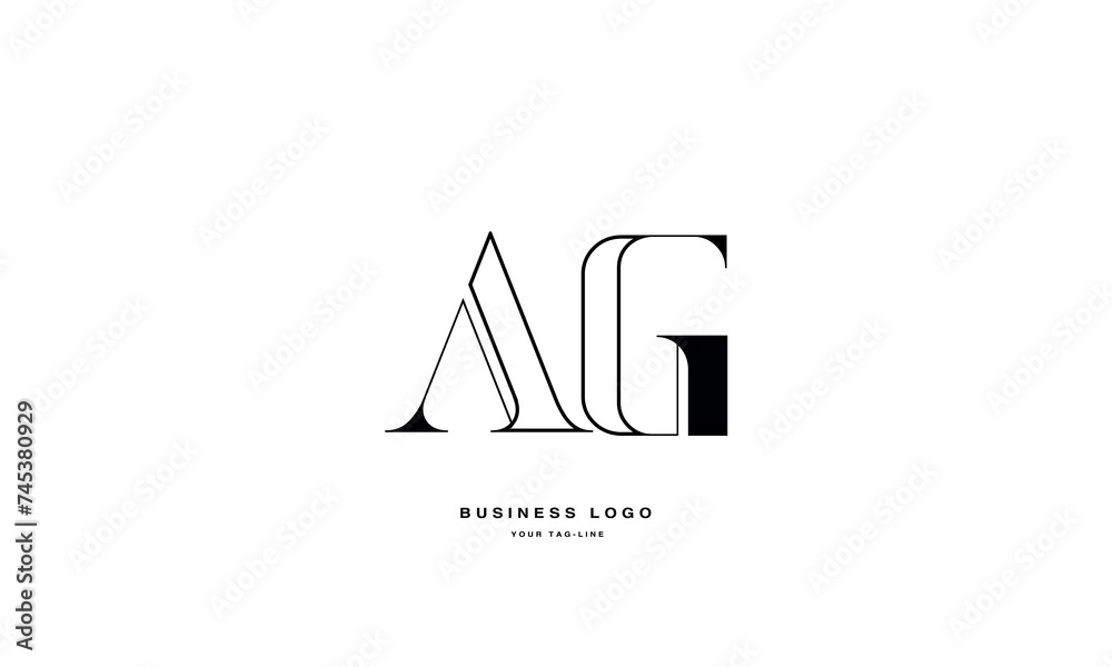 AG, GA, A, G, Abstract Letters Logo Monogram AG, GA, A, G, Abstract Letters Logo Monogram