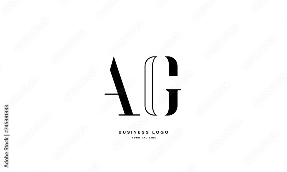 AG, GA, A, G, Abstract Letters Logo Monogram AG, GA, A, G, Abstract Letters Logo Monogram