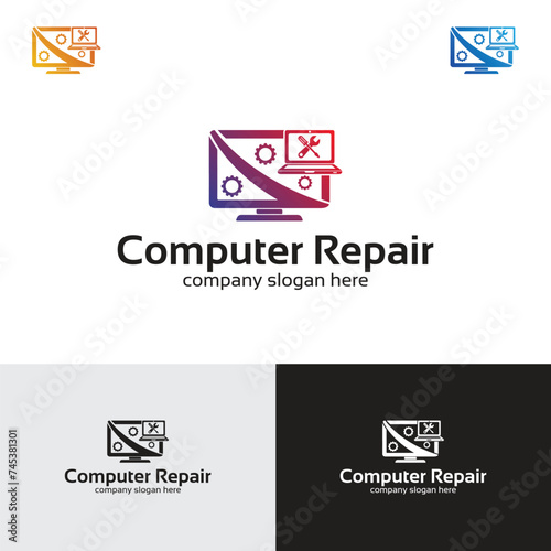 Computer & Laptop Repair Logo