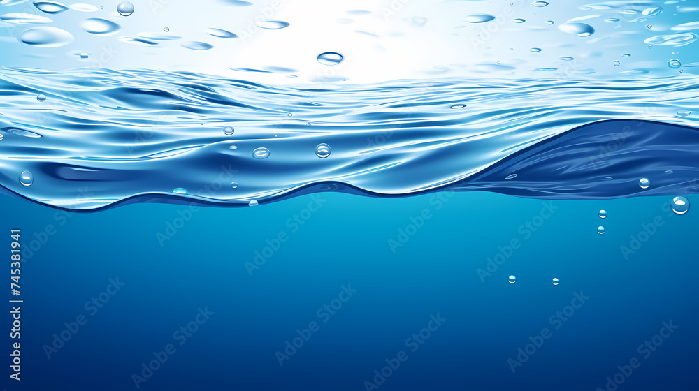 Abstract blue water wave texture background