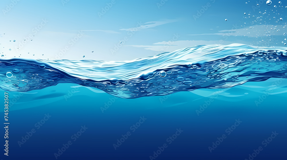 Obraz premium Abstract blue water wave texture background