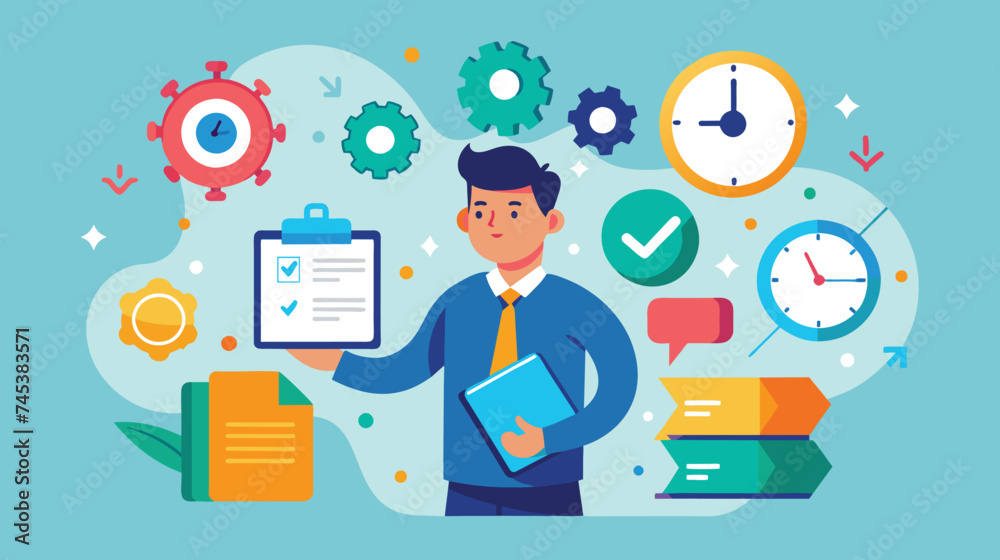 Efficient Office Worker Managing Time and Tasks Efficient Office Worker Managing Time and Tasks