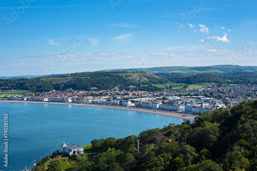 Beautiful Summer Day in Llandudno Sea Front in North Wales, United Kingdom photo