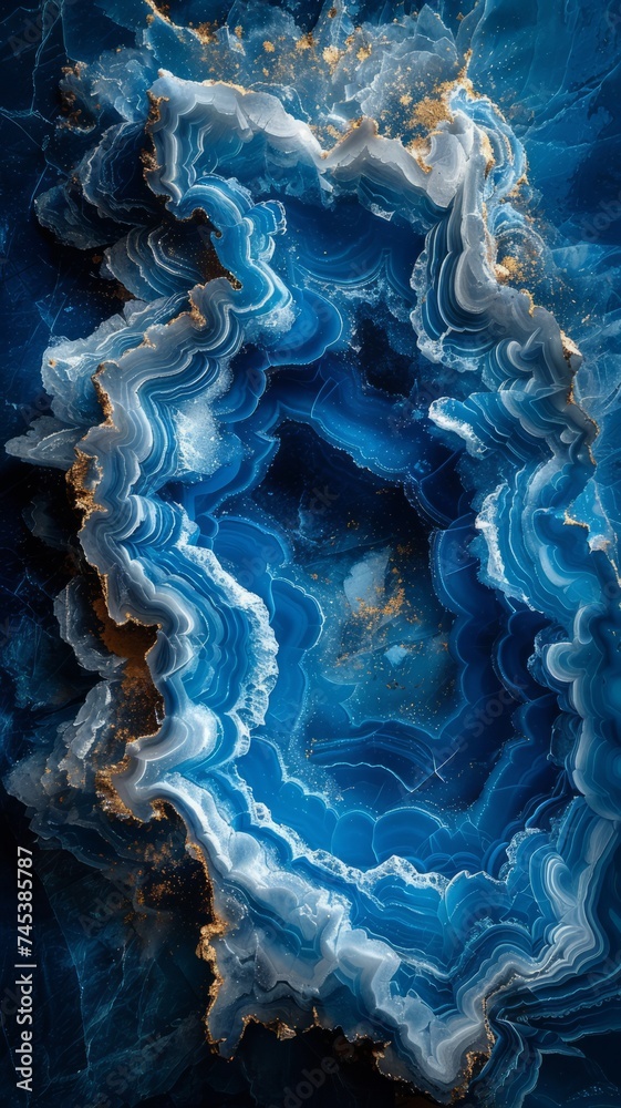 Blue marble background with delicate swirls of white and grey Blue marble background with delicate swirls of white and grey